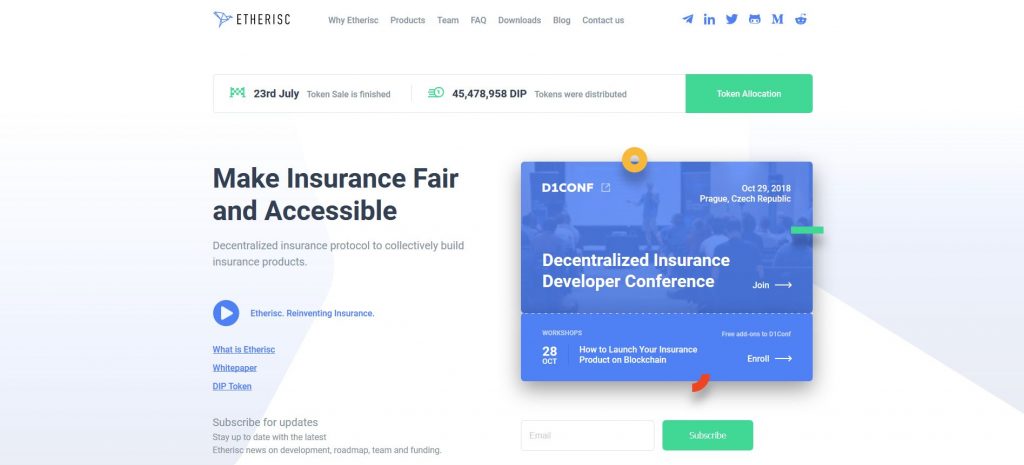 Etherisc - Blockchain in Insurance Company